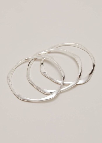 Phase Eight Irregular Bangle Set Jewellery Silver USA | 3510694-YH